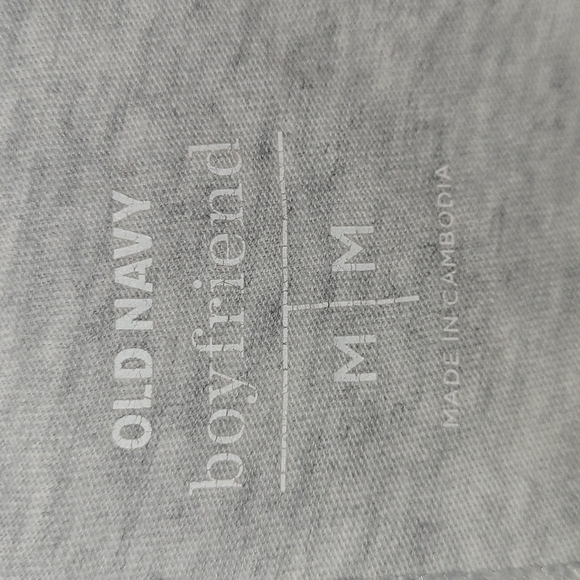 Old Navy Womens Boyfriend Light Heathered Gray Patriotic America Love Shirt Med - Picture 4 of 8